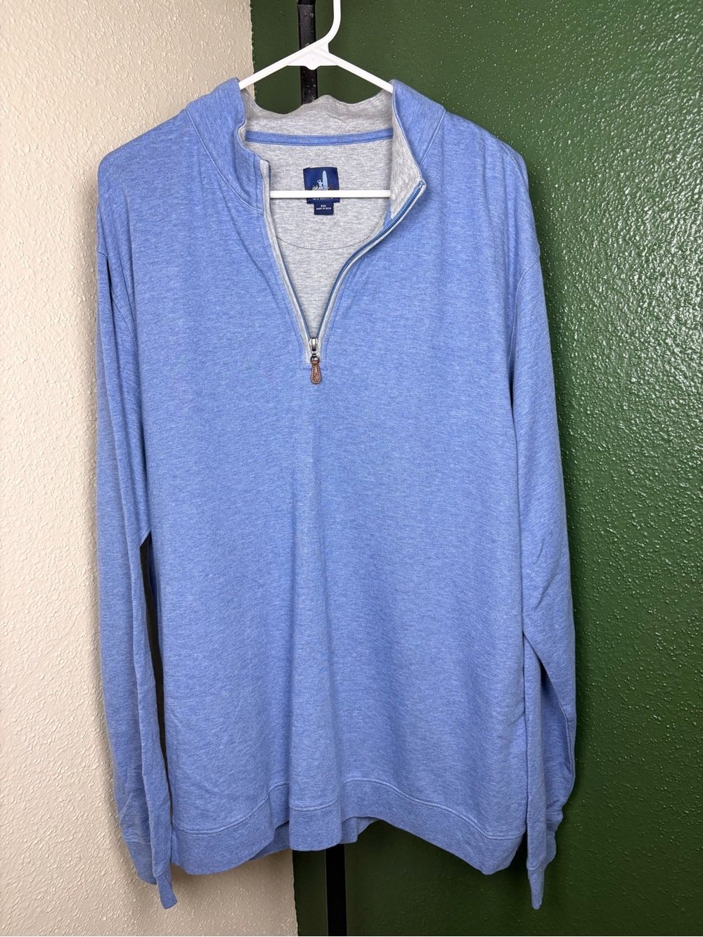johnnie-O Men's Heather Sky Blue Quarter-Zip Pullover